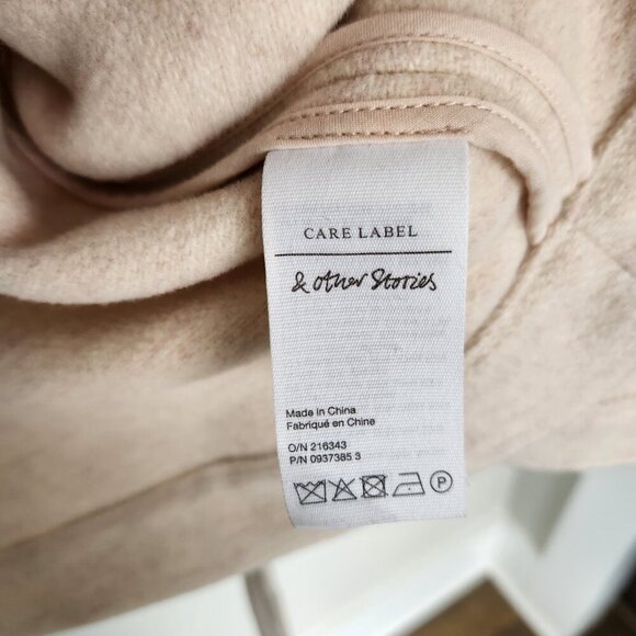 & Other Stories Wool Blend Cream Oversized Coat Jacket Overshirt Shacket Size 8 - Picture 7 of 12